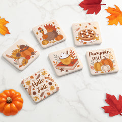 Juego de 6 imanes de nevera de otoño