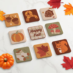 Juego de 6 imanes de nevera de otoño