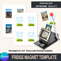 Rectangle 2.5 x 3.5" Canva Letter Printing Templates for Rectangle Magnets