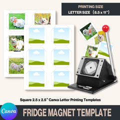 Square 2.5 x 2.5" Canva Letter Printing Templates for Octagon Cut Shape
