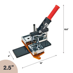 Máquina de botones/imanes cuadrados Pro Edition B de 2 x 2" / 2,5 x 2,5".