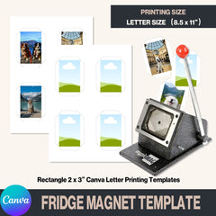 Rectangle 2 x 3" Canva Letter Printing Templates for Rectangle Magnets
