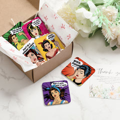 Juego de 6 imanes de nevera vintage para mujer