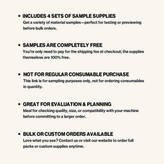 Muestras gratuitas de suministros