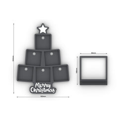 Árbol de Navidad con marco magnético cuadrado de 6 piezas