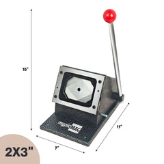 Rectangle Cut Shape Graphic Punch Lever Die Cutter for Rectangle Button/Magnet B