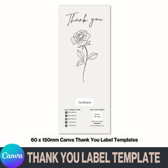 2.5*6“ Business Thank You Stickers Labels Template Custom Your Brand info