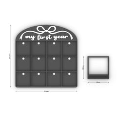 My First Year 12pcs Magnet Frame 3D Print File for 2x2" Magnets