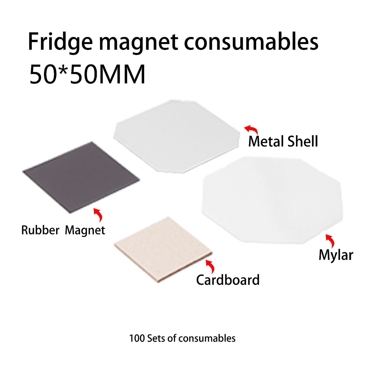 [B01] Supplies for 2" Square Magnet 1000 pcs Set for Tools Kit Pro Edition B
