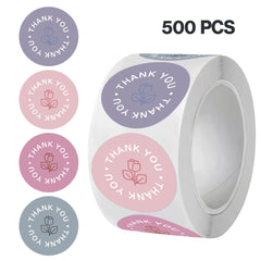 500pcs Thank You Stickers Roll – 2.5cm Round Adhesive Labels for Packaging, Small Business & Gift Wrapping