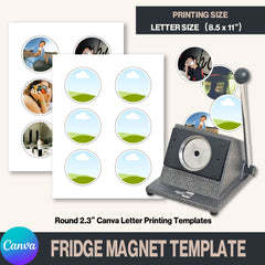 Round 2.3 X 2.3" Canva Letter Printing Templates For Round Cut Shape