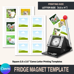 Square 2.5 x 2.5" Canva Letter Printing Templates for Octagon Cut Shape